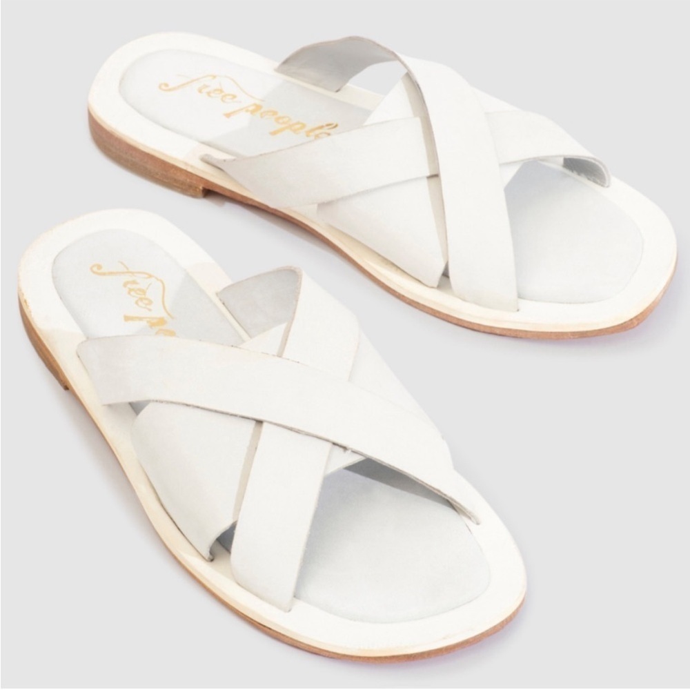 Free People Leather Del Mar Slide Sandals Size 10 - Picture 9 of 9
